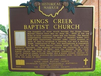 Kings Creek Baptist Church Marker image. Click for full size.