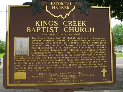 Kings Creek Baptist Church Marker image. Click for full size.