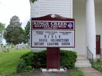 Kings Creek Baptist Church Marker image. Click for full size.