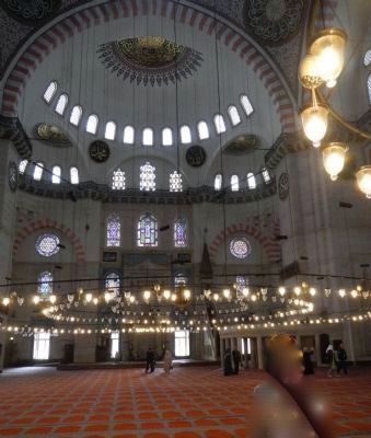 Suleymaniye Mosque and Social Complex, Interior of the Mosque. Click for full size. Suleymaniye Mosque and Social Complex, Interior of the Mosque image. Click for full size.