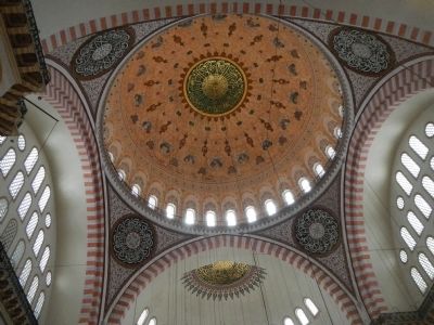 Suleymaniye Mosque and Social Complex, Mosque dome (interior) image. Click for full size.