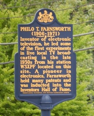 Philo T. Farnsworth Marker image. Click for full size.