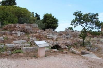 Buildings at the West End of Roman Agora Marker. Click for full size. Buildings at the West End of Roman Agora Marker image. Click for full size.