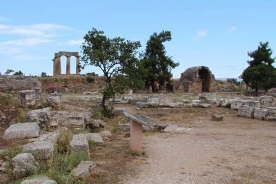 Buildings at the West End of Roman Agora Marker. Click for full size. Buildings at the West End of Roman Agora Marker image. Click for full size.