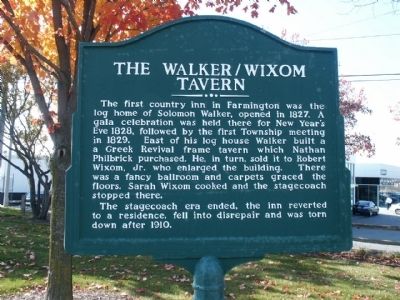 The Walker/Wixom Tavern Marker image. Click for full size.