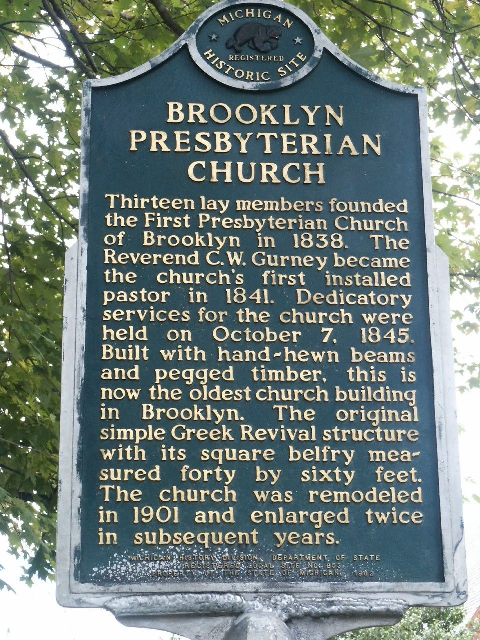 Brooklyn Presbyterian Church Marker