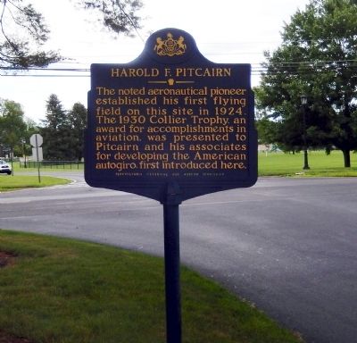 Harold F. Pitcairn Marker. Click for full size. Harold F. Pitcairn Marker image. Click for full size.