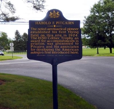 Harold F. Pitcairn Marker image. Click for full size.