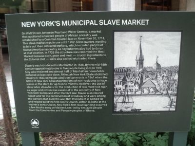 New Yorks Municipal Slave Market Marker image. Click for full size.