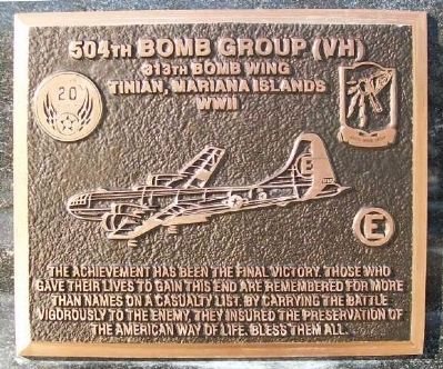 504th Bomb Group (VH) Marker image. Click for full size.