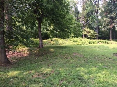 Earthworks near Powder Magazine marker. Click for full size. Earthworks near Powder Magazine marker image. Click for full size.