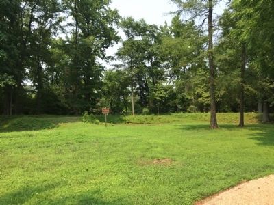 Earthworks near Powder Magazine marker. Click for full size. Earthworks near Powder Magazine marker image. Click for full size.