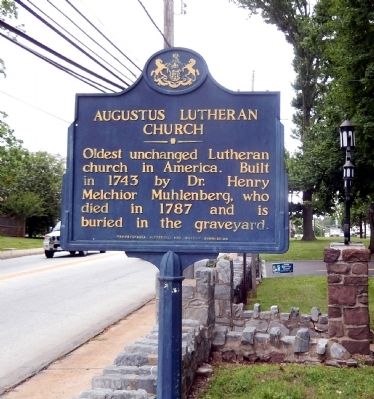 Augustus Lutheran Church Marker image. Click for full size.