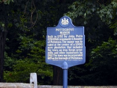 Pottsgrove Manor Marker. Click for full size. Pottsgrove Manor Marker image. Click for full size.