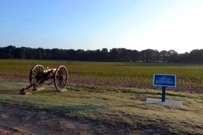 View towards Union and Confederate Positions on Fourteenmile Creek. Click for full size. View towards Union and Confederate Positions on Fourteenmile Creek image. Click for full size.