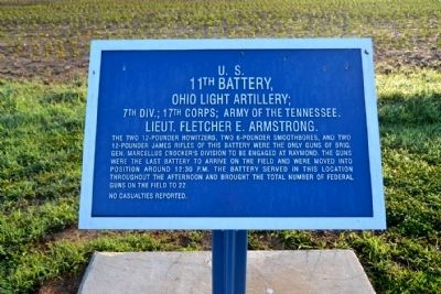 U.S. 11th Battery, Ohio Light Artillery Marker. Click for full size. U.S. 11th Battery, Ohio Light Artillery Marker image. Click for full size.