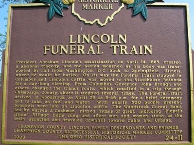 LincolnFuneral Train Marker. Click for full size. LincolnFuneral Train Marker image. Click for full size.