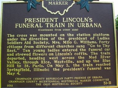 President Lincoln�s Funeral Train in Urbana Marker image. Click for full size.