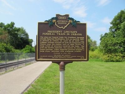 President Lincoln�s Funeral Train in Urbana Marker image. Click for full size.