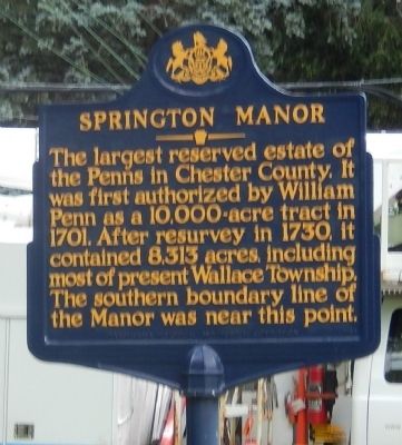 Springton Manor Marker. Click for full size. Springton Manor Marker image. Click for full size.