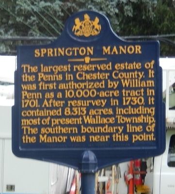 Springton Manor Marker image. Click for full size.
