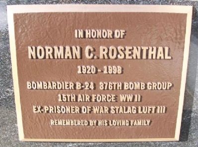 Norman C. Rosenthal Marker image. Click for full size.