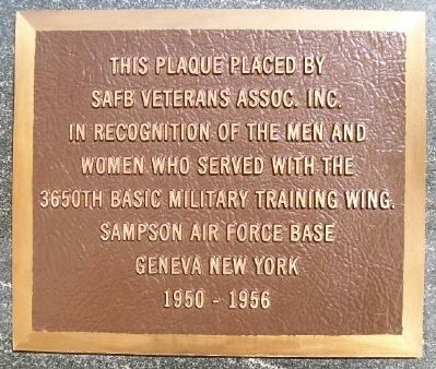 Sampson Air Force Base Veterans Marker image. Click for full size.