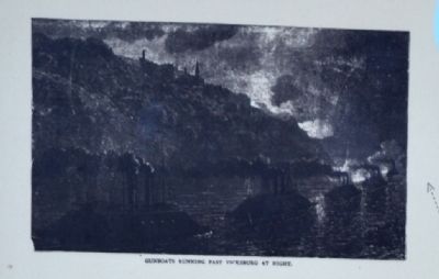 Gunboats Running Past Vicksburg at Night image. Click for full size.