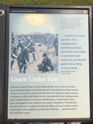 Grant Under Fire Marker. Click for full size. Grant Under Fire Marker image. Click for full size.