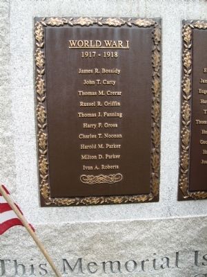World War I Plaque image. Click for full size.