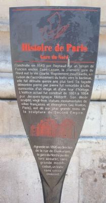 Gare du Nord Marker. Click for full size. Gare du Nord Marker image. Click for full size.