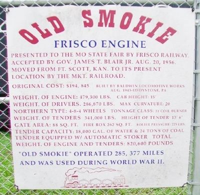 Old Smokie Frisco Engine Marker. Click for full size. Old Smokie Frisco Engine Marker image. Click for full size.