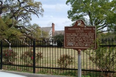 Frederick Larned Gates home w/ marker image. Click for full size.