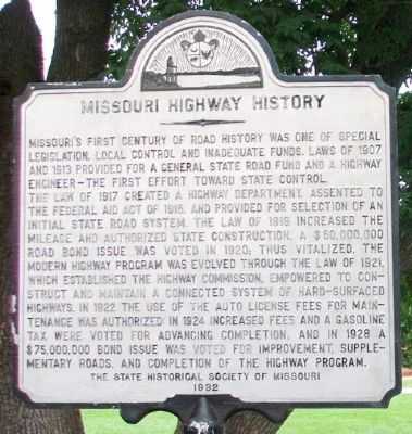 Missouri Highway History Marker image. Click for full size.