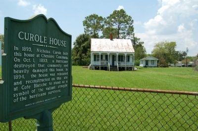 Curole House Marker and House image. Click for full size.