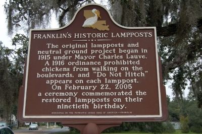 Franklin's Historic Lampposts Marker image. Click for full size.