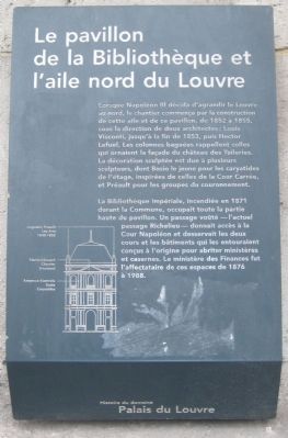 Le pavillon de la Bibliothque et l'aile nord du Louvre Marker image. Click for full size.