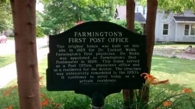 Farmington's First Post Office Marker image. Click for full size.