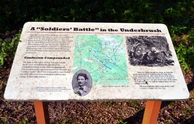 A "Soldiers' Battle" in the Underbrush Marker. Click for full size. A "Soldiers' Battle" in the Underbrush Marker image. Click for full size.