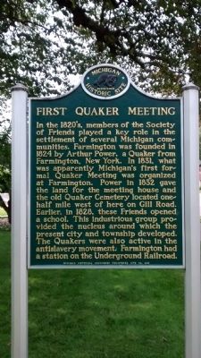 First Quaker Meeting Marker image. Click for full size.