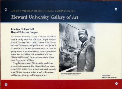 Howard University Gallery of Art Marker. Click for full size. Howard University Gallery of Art Marker image. Click for full size.