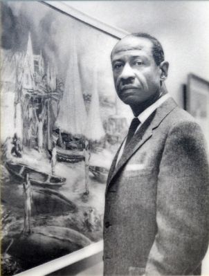 Professor James A. Porter with one of his paintings. Click for full size. Professor James A. Porter with one of his paintings image. Click for full size.