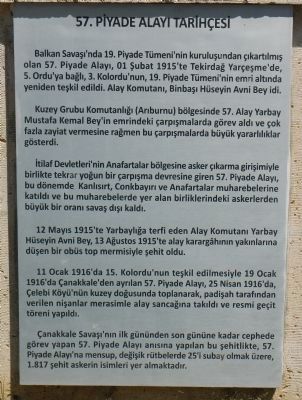 57. Piyade Alayı Tarihçesi Marker. Click for full size. 57. Piyade Alayı Tarihçesi Marker image. Click for full size.