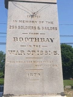 Boothbay Maine Civil War Memorial Marker. Click for full size. Boothbay Maine Civil War Memorial Marker image. Click for full size.