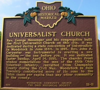 Universalist Church Marker. Click for full size. Universalist Church Marker image. Click for full size.