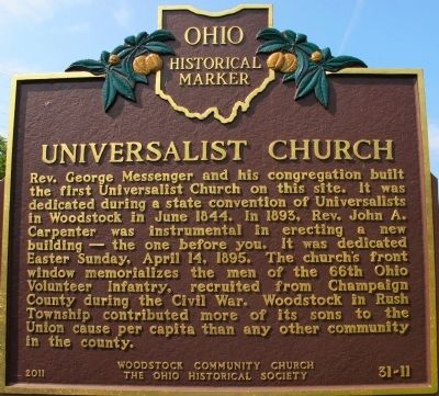 Universalist Church Marker image. Click for full size.