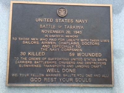Battle of Tarawa Memorial Marker image. Click for full size.