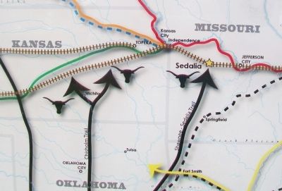 The Trail's End Project Trails Marker Detail Showing Sedalia image. Click for full size.