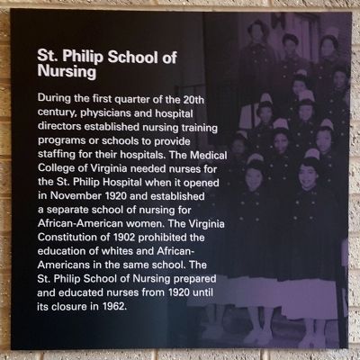 St. Philip School of Nursing Marker. Click for full size. St. Philip School of Nursing Marker image. Click for full size.