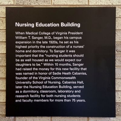 Nursing Education Building Marker. Click for full size. Nursing Education Building Marker image. Click for full size.